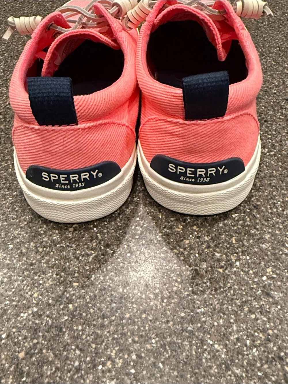 Sperry Coral-Pink Canvas Slip-On Sneakers